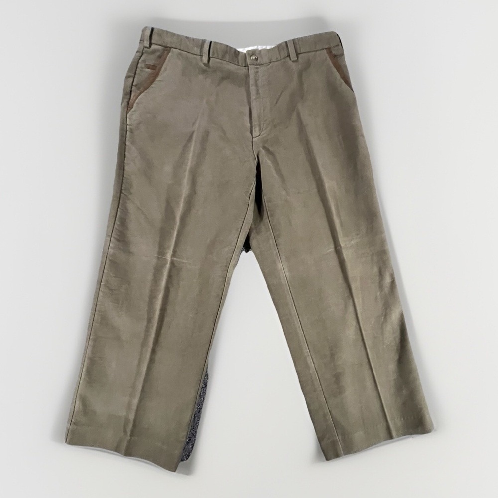 Orvis Chino Pants Mens 40 Olive Green Cotton Straight Leg Trimmed Pockets‎